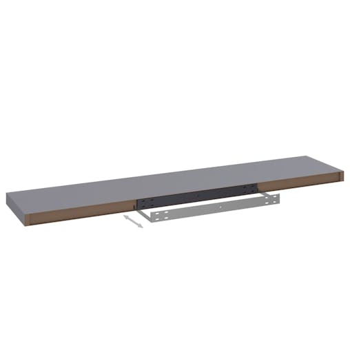 NNEVL Floating Wall Shelves 2 pcs Grey 120x23.5x3.8 cm MDF