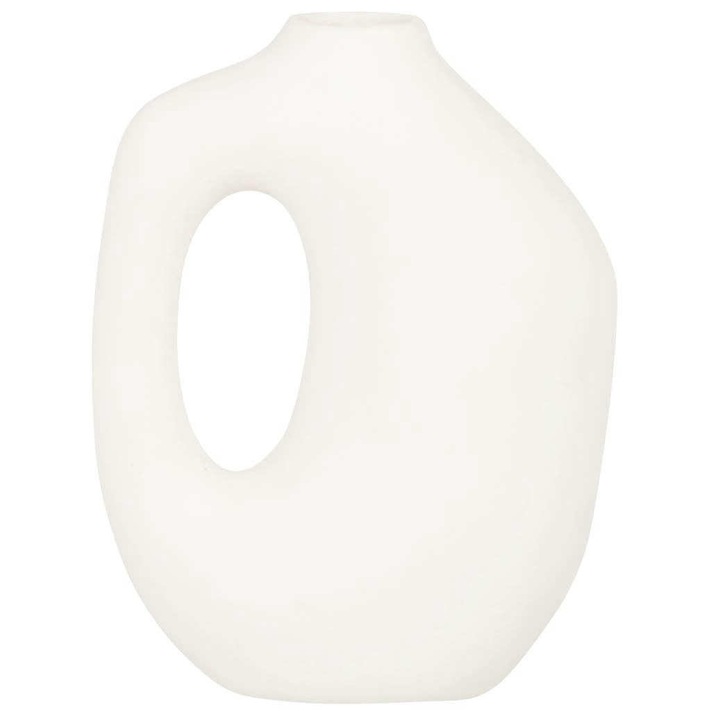 AYLAN - Vase en grès blanc H14