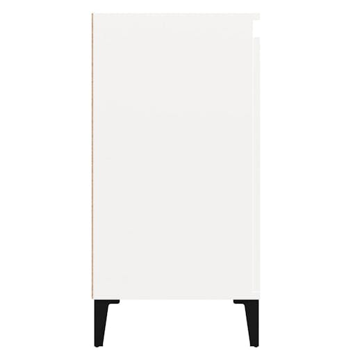 NNEVL Bedside Cabinet High Gloss White 40x35x70 cm Engineered Wood