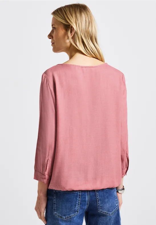 Melange Rundhals Bluse