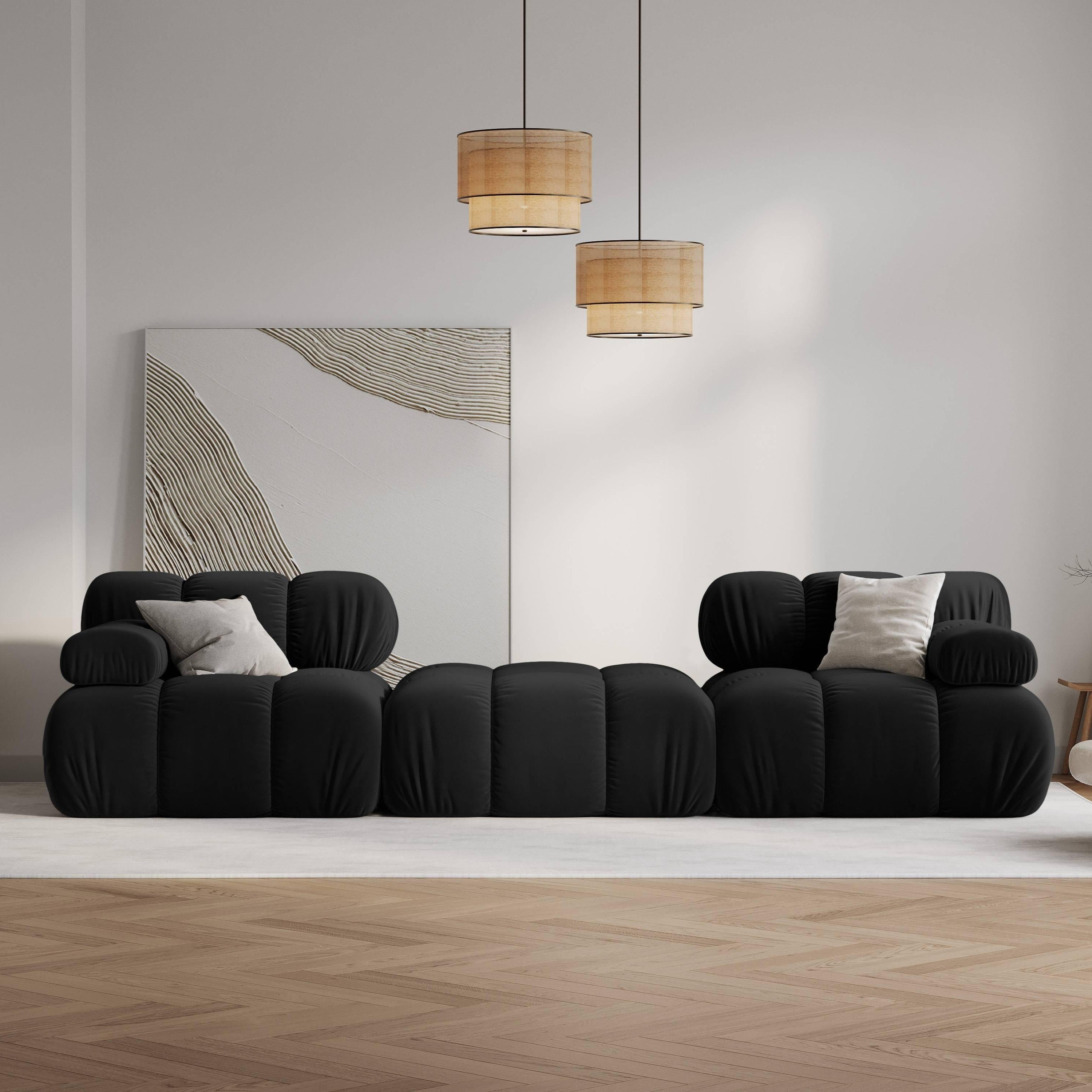 Milo Casa Tropea Modulaire 2-zitsbank met Hocker - Zwart