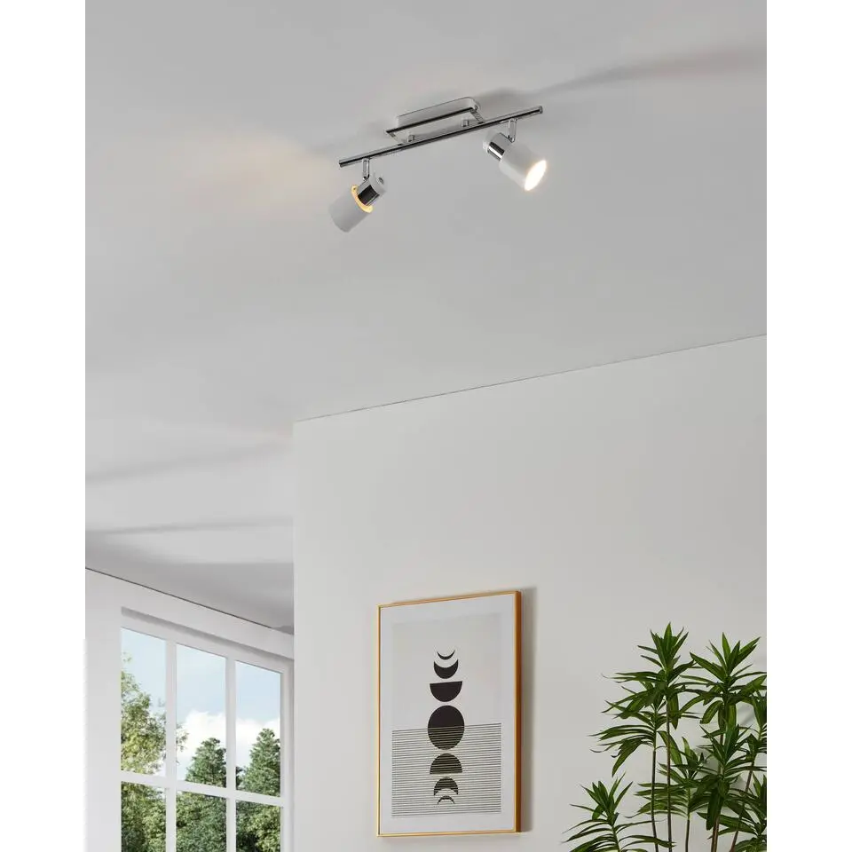 EGLODavida-Plafondspots-2Lichts-Chroom,Wit
