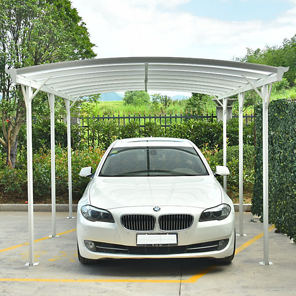 Carport aluminium blanc 3x5,76m 17,28m² polycarbonate 6mm X-METAL