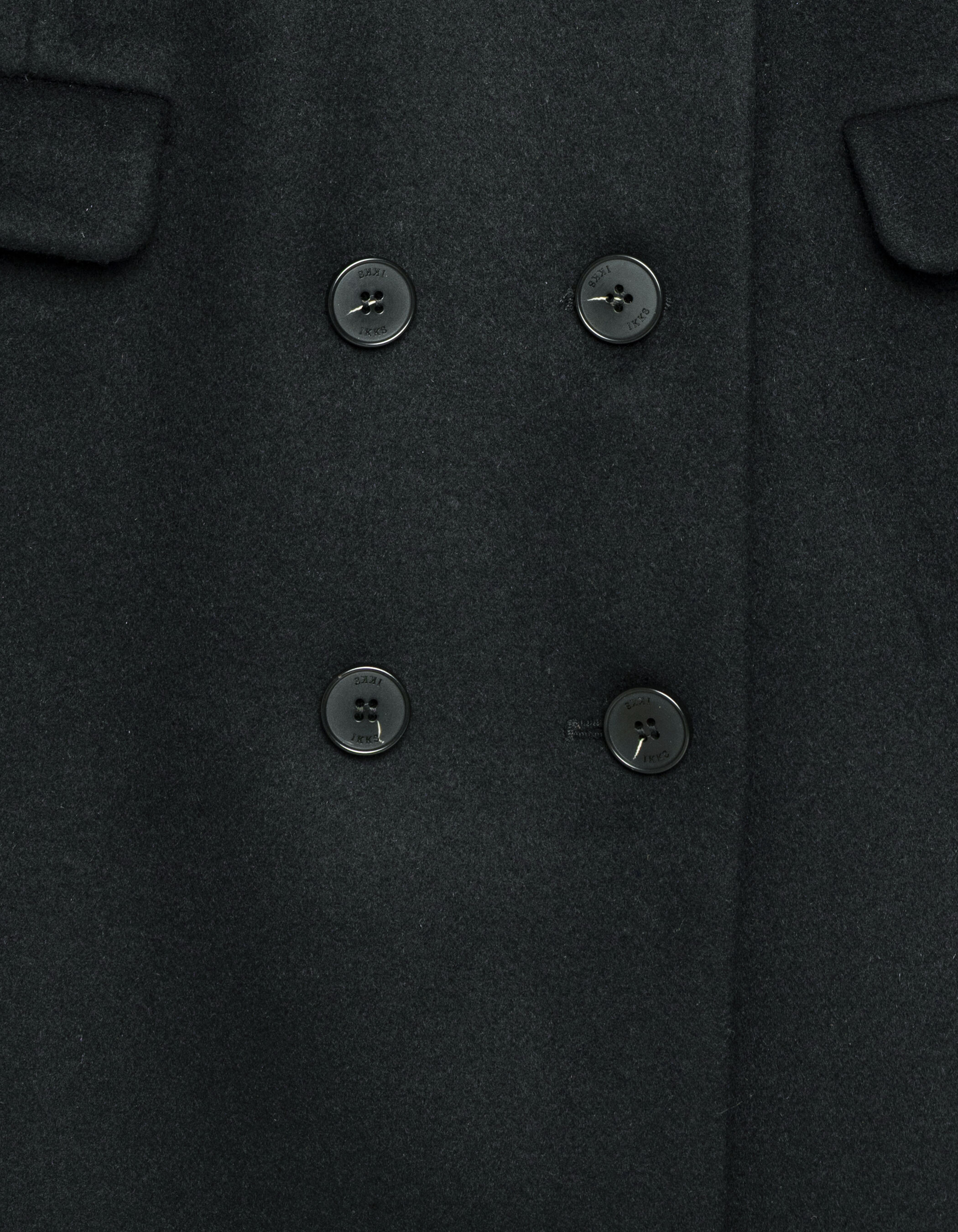 Manteau long noir parementure à capuche amovible Femme
