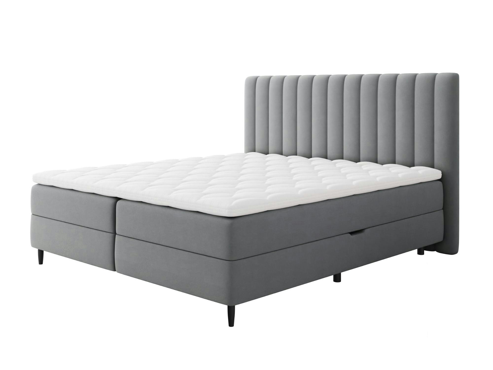 MARIA - Lit boxspring en Velours 180x200 gris