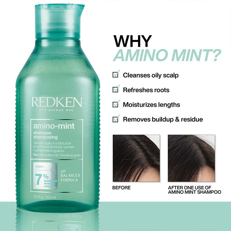 Redken Amino Mint Shampoo 300ml & Extreme Conditioner 300ml Duo