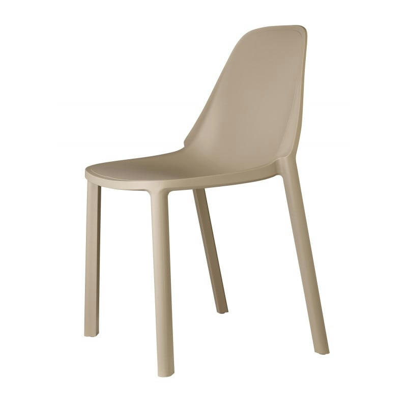 PIU - Chaise design en plastique taupe