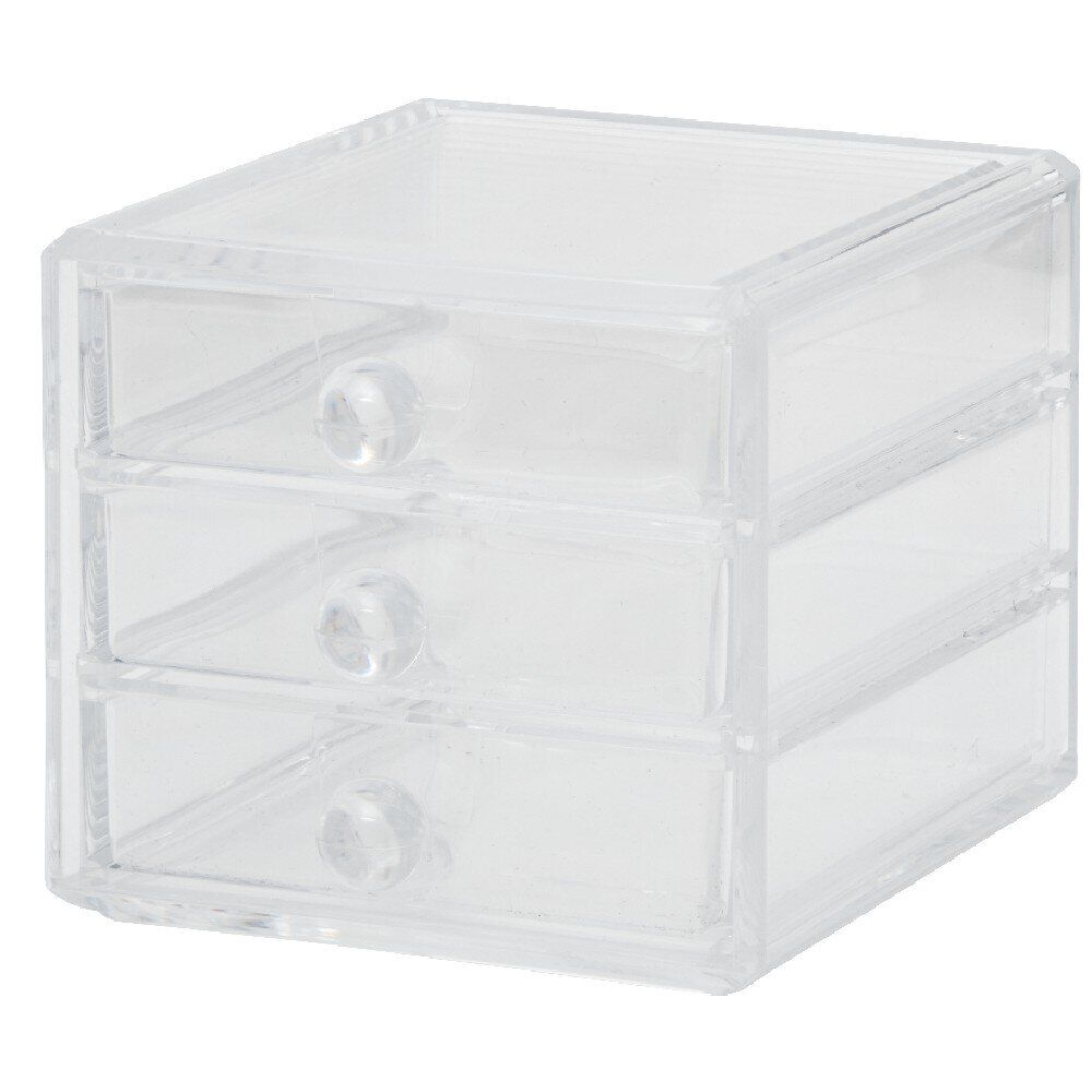 Organisateur à maquillage 3 tiroirs transparent