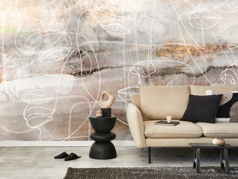 Fototapeta Przenikające twarze 100x70cm