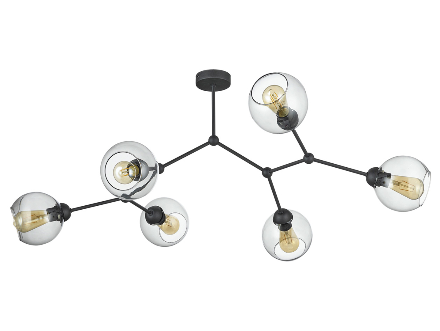 Lampa sufitowa Fairy 6-punktowa szklana transparentna