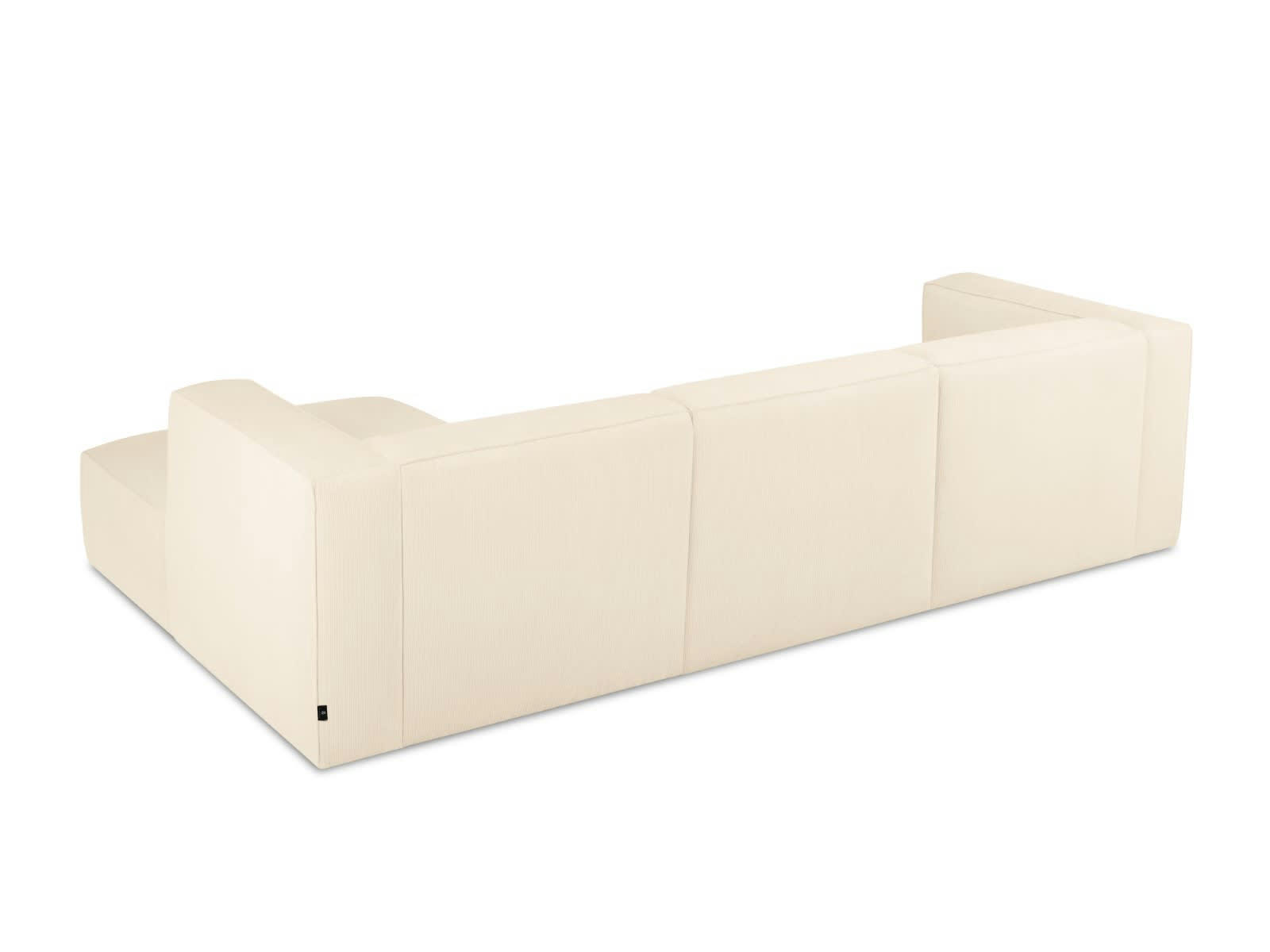 MUSE - Canapé D'Angle Droit 5 places en Velours Côtelé Beige