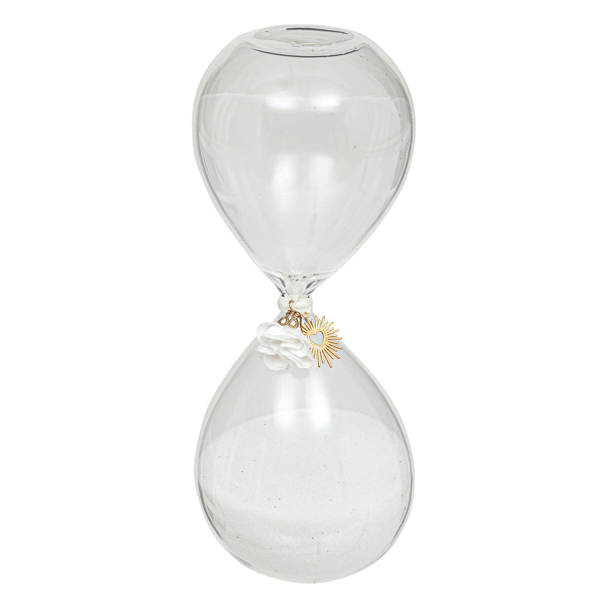 "Floral" glass hourglass H.20 cm