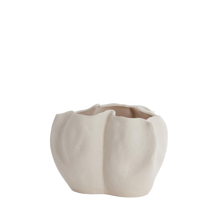 Light & Living - Sanguli vaas deco 33,5x33x22,5 cm - keramiek crème