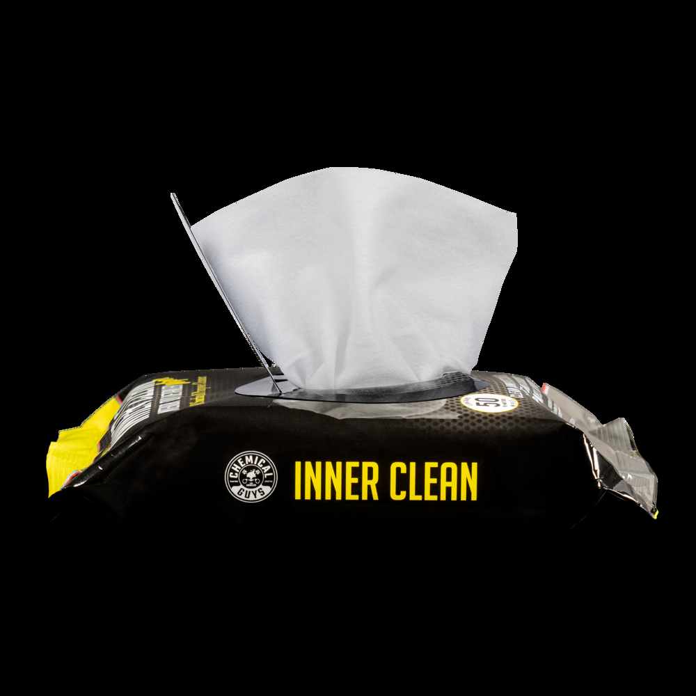 Chemical Guys InnerClean Interior Quick Detailer & Protectant Wipes, All-Purpose Auto Cleaner, 50-pk