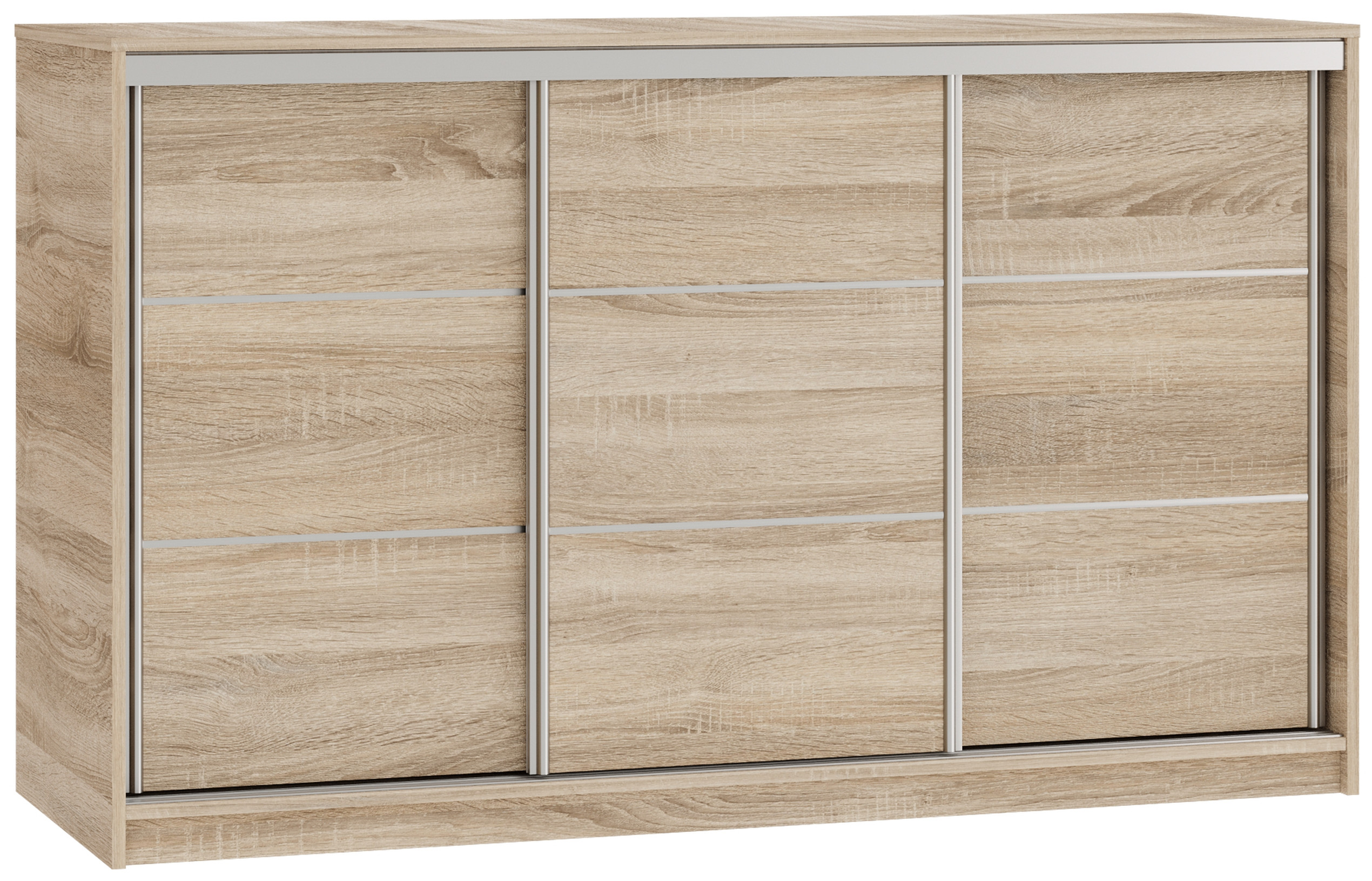 Komoda z szufladami i drążkami 160 cm TOP dąb sonoma