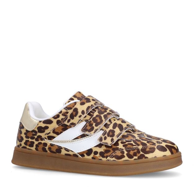 Leopard sneakers met klittenband