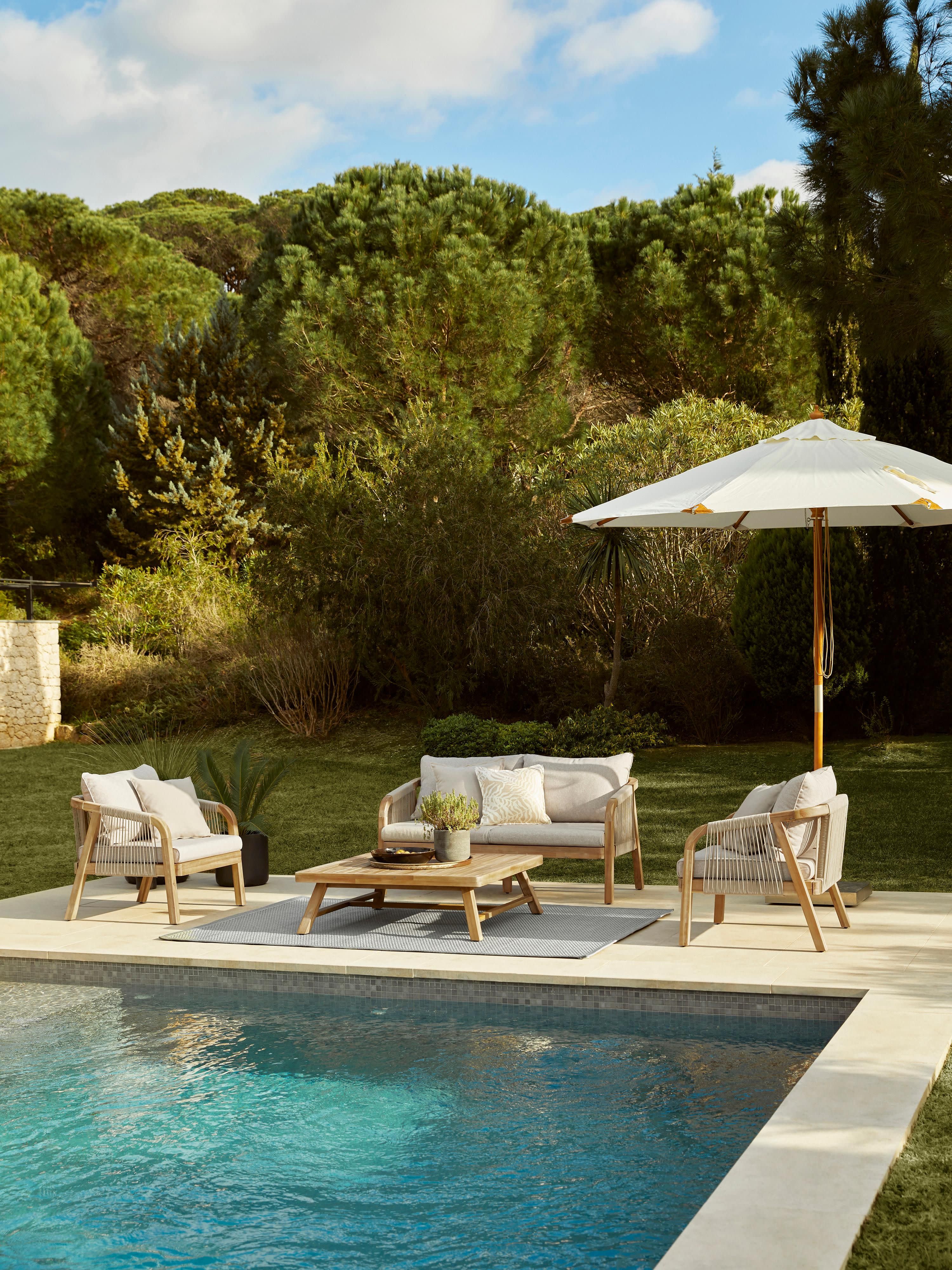 Garten-Lounge-Set Lu aus Akazienholz, 4er-Set