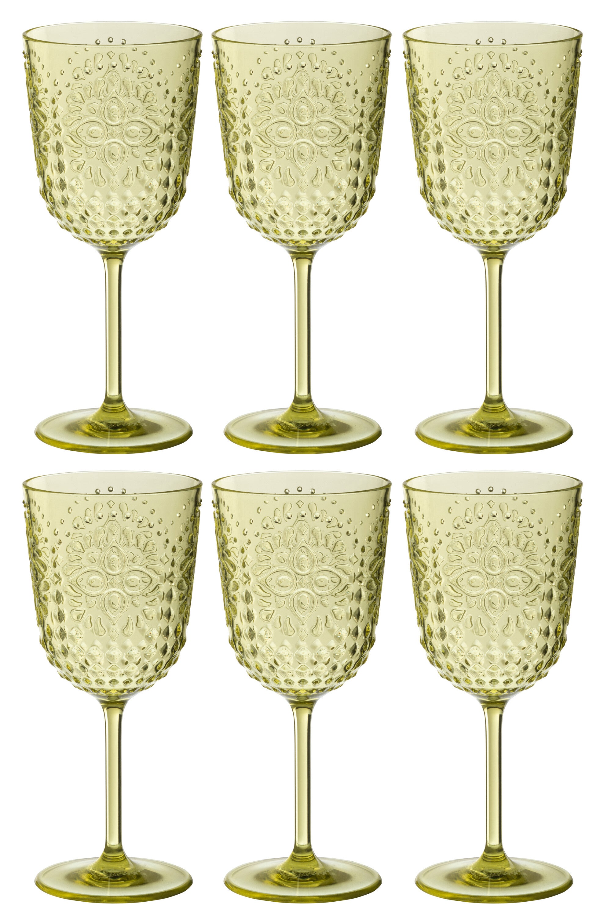 J-Line wijnglas - kunststof - groen - doos van 6