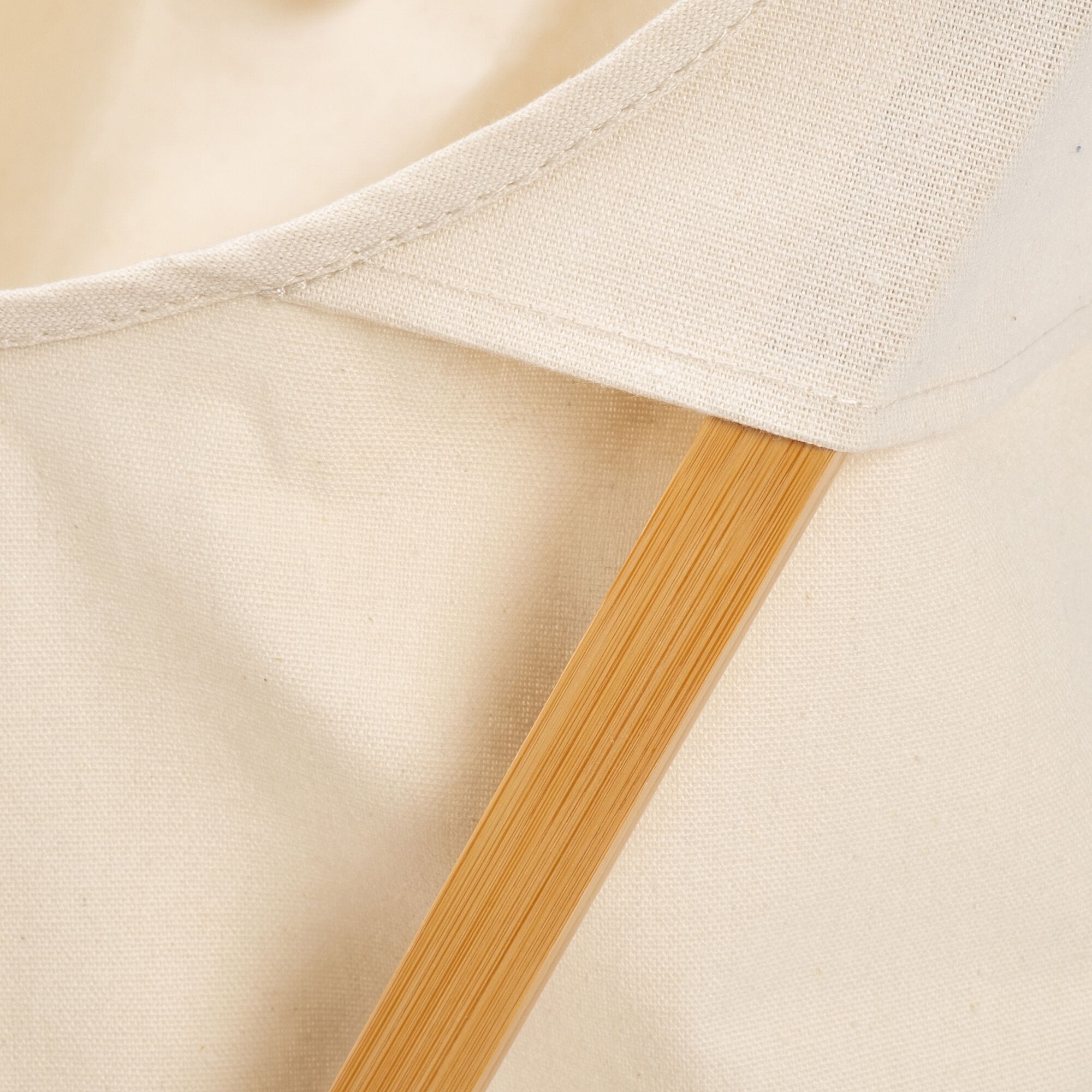 LINO - Panier à linge en polycoton et bambou H67xL46cm - blanc