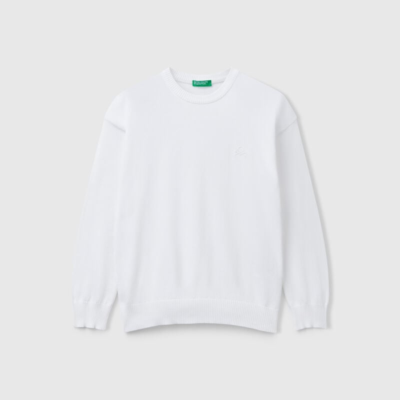 Sweater in pure cotton with logo