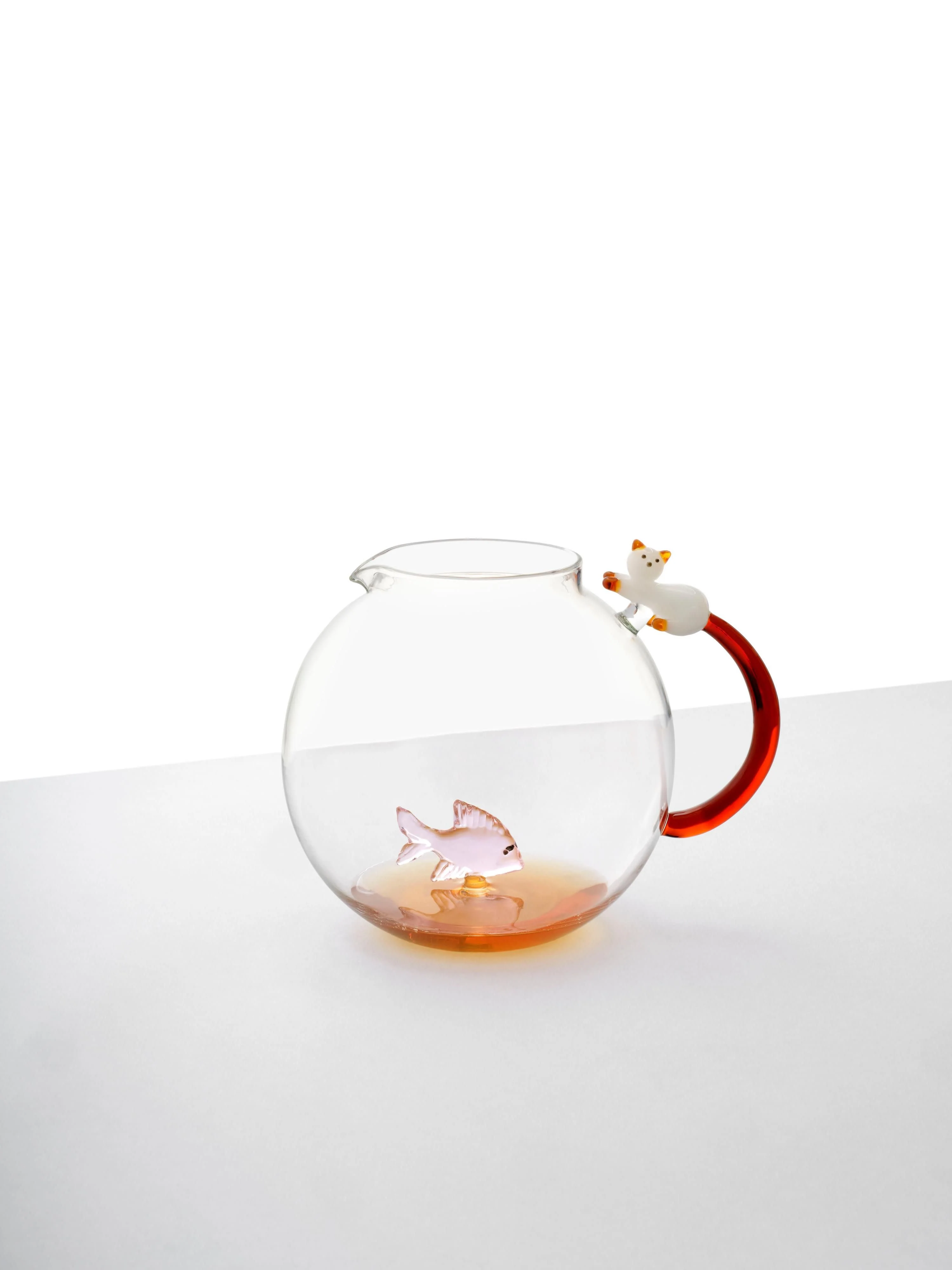 Handgefertigter Krug Tabby Cat aus Borosilikatglas, 2.4 L