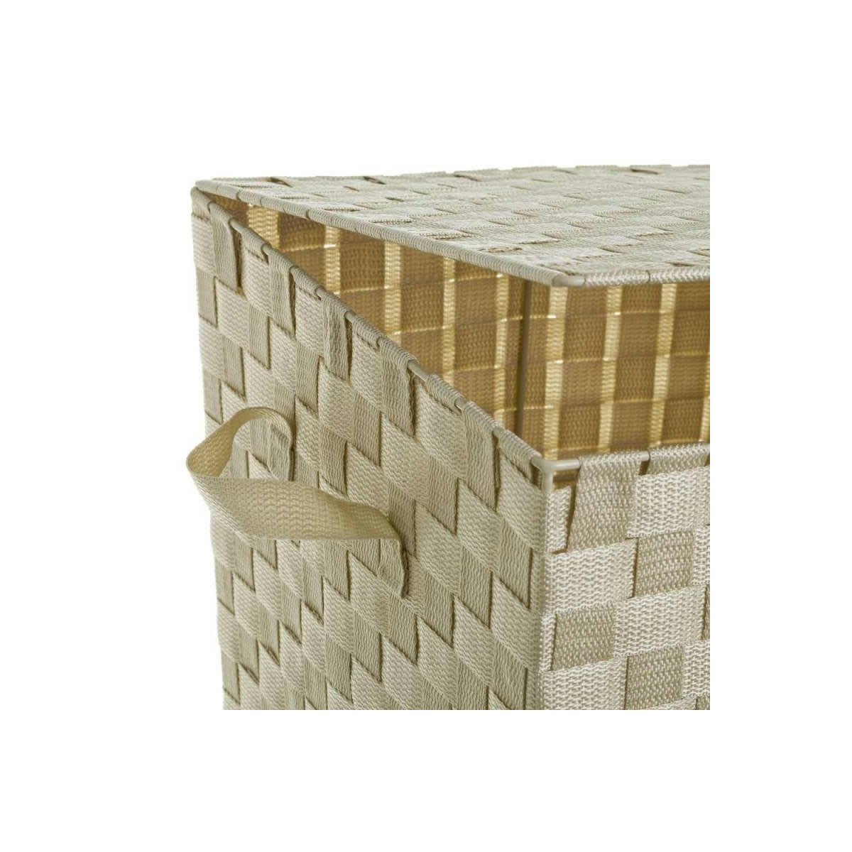 - Panier à linge en polypropylène beige avec couvercle - 38x38x50cm