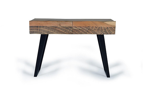 Console bois d'acacia et métal