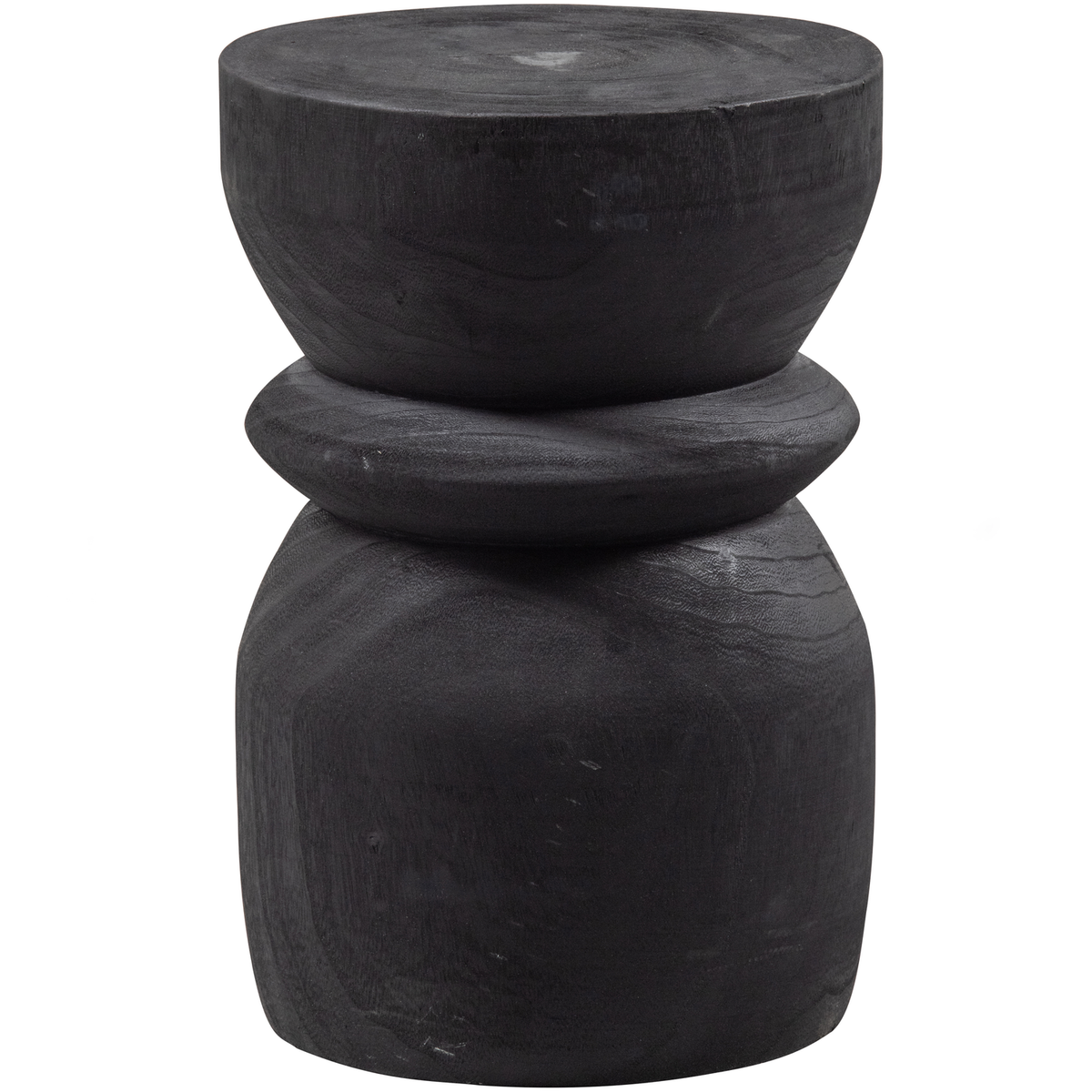 WOOOD kruk Bikkel- Hout - Zwart - 40x28x28