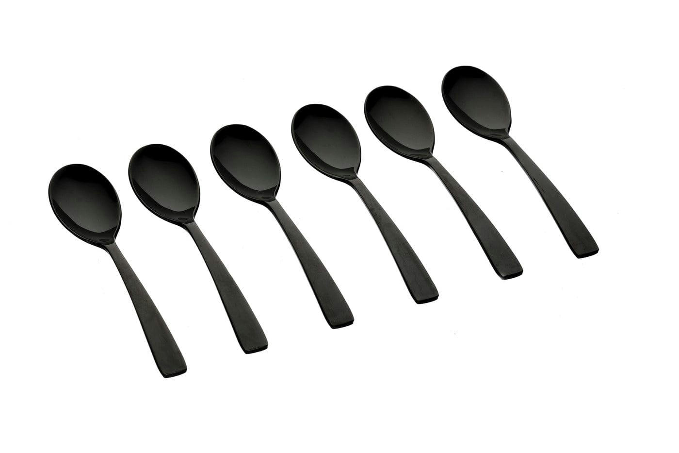 NUDE - Lot de 6 petites cuillères en inox noir