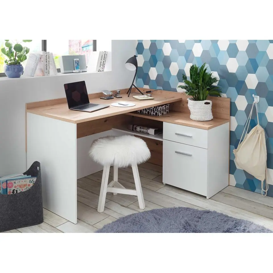 Hoekbureau Morkov - eik/wit