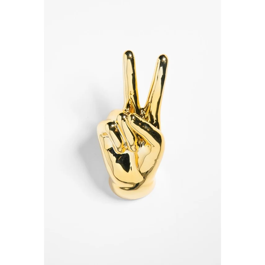 Interior Illusions Plus Gold Peace Hand Wall Mount - 9 tall