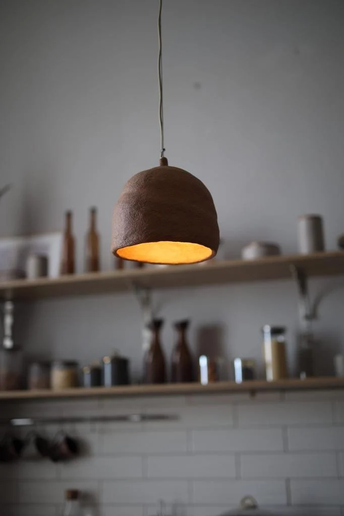Dining Room Lighting, Pendant Light Organic Modern, Clay Pendant Lamp Kitchen Light, Japandi Kitchen Pendant, New Home Gift Pendant Lamp