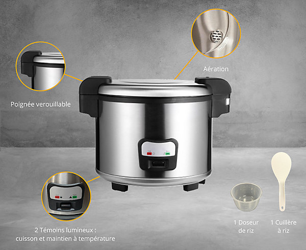 Cuiseur à Riz Inox Cuve de 5,4 Litres - L2G