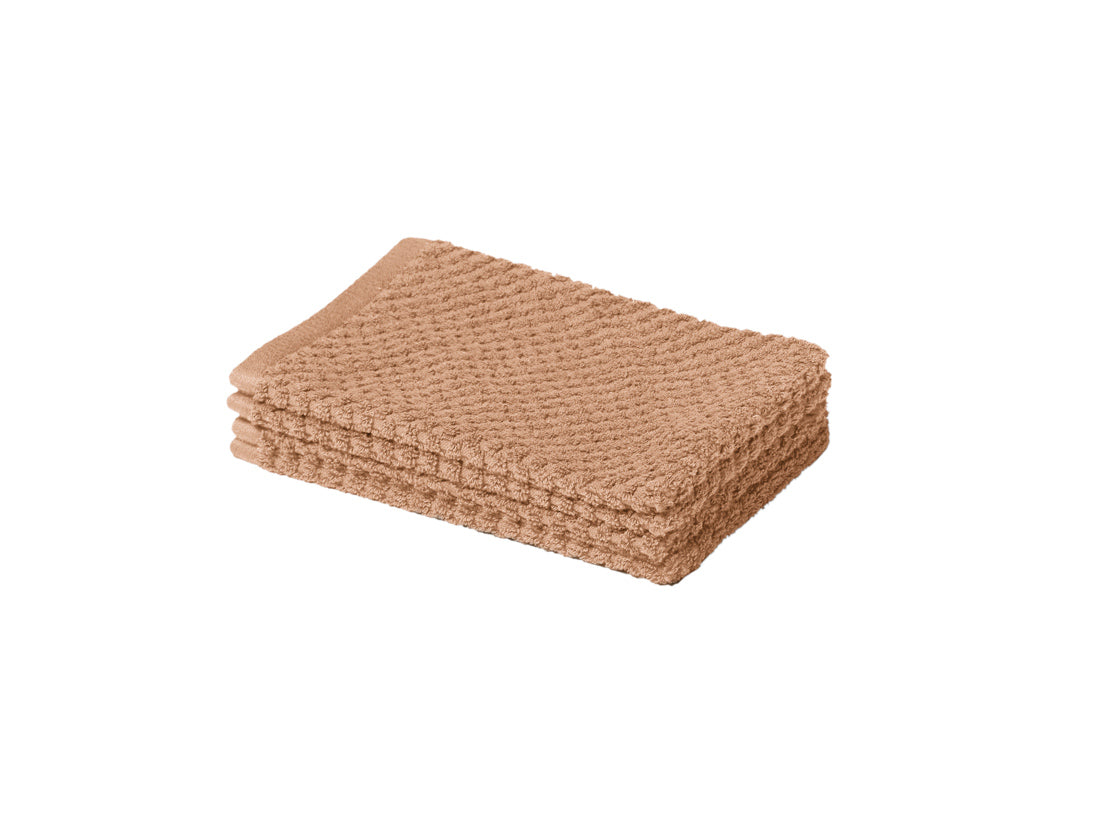 Yumeko washandjes Dots - honey - 15x22 - 4 st