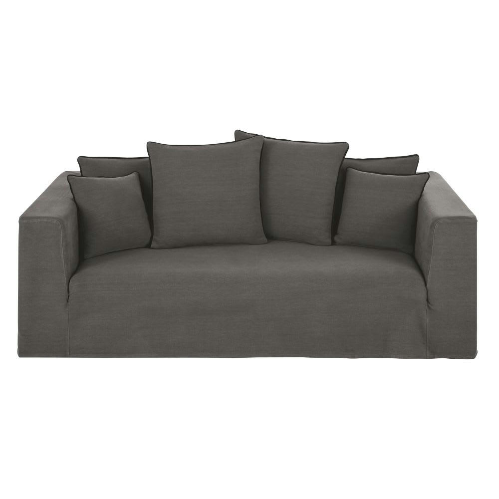 Gipsy - Canapé 3 places en lin supérieur gris