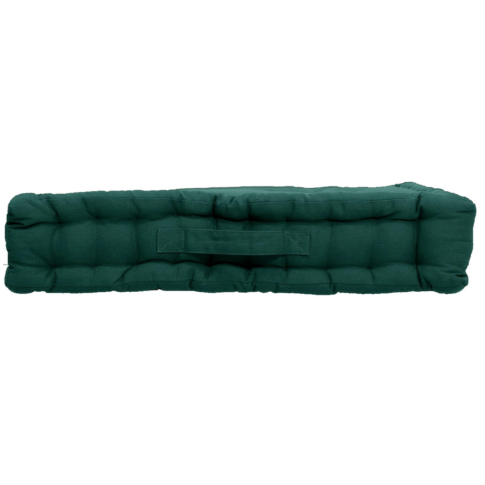 - Coussin de sol uni - 50x50cm - Coton - Vert foncé