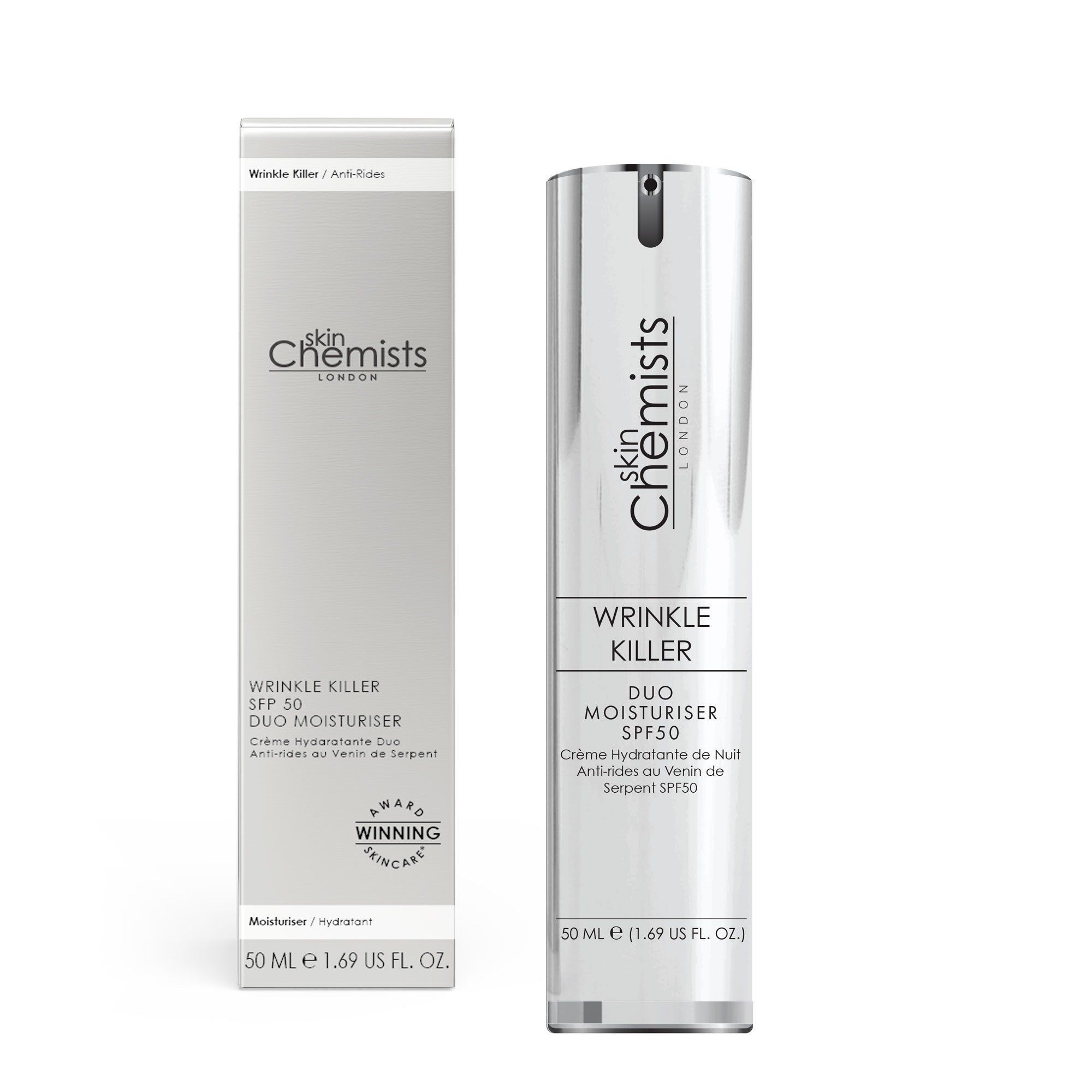 skinChemists professional Wrinkle Killer SPF 50 Duo Moisturiser 50ml x 2 Duo Set