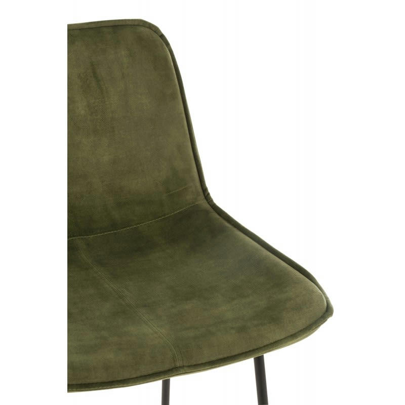 LAURENT - Chaise de bar métal et textile vert