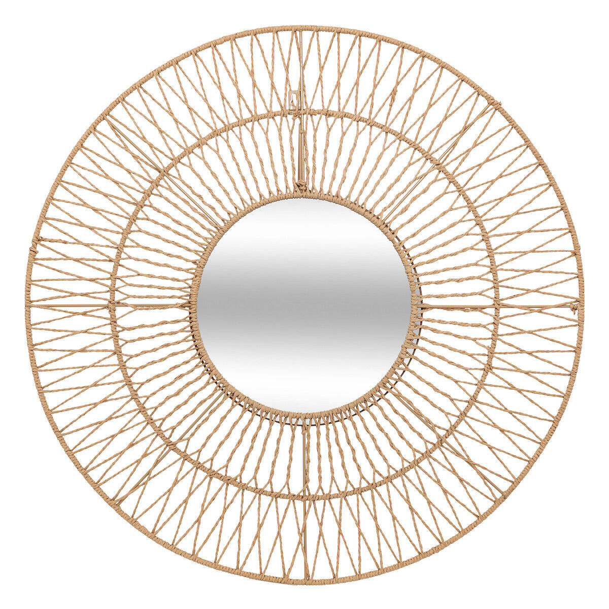 Espelho de parede MILLIE bege em corda 75cm
