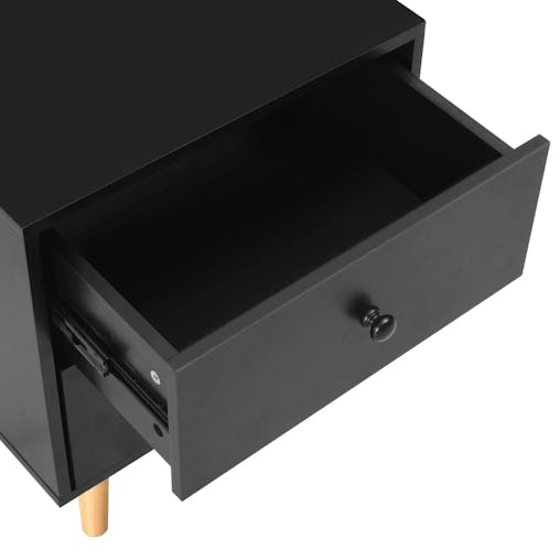 NNEVL Bedside Cabinets 2 pcs Black 40x30x50 cm Solid Pinewood