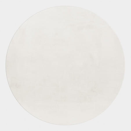 Dywan pluszowy Pouffy kremowy 120 cm x 120 cm koło