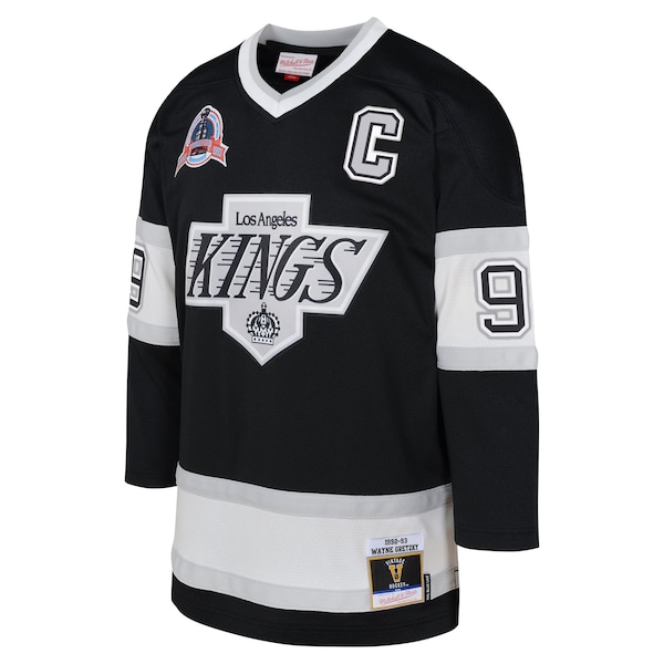 Wayne Gretzky Los Angeles Kings Youth 1992 Blue Line Player Jersey - Black
