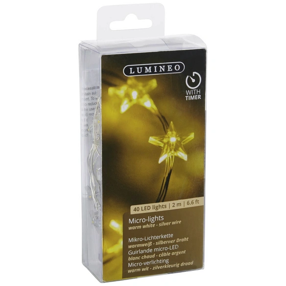 LED-Lichterkette »Micro-Stern«, 40 Lichter, warmweiß