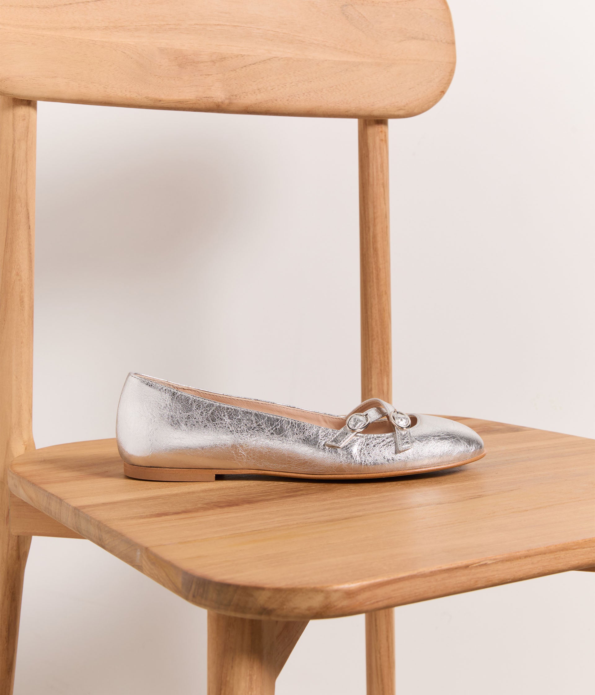 Ballerines cuir argent Tachia