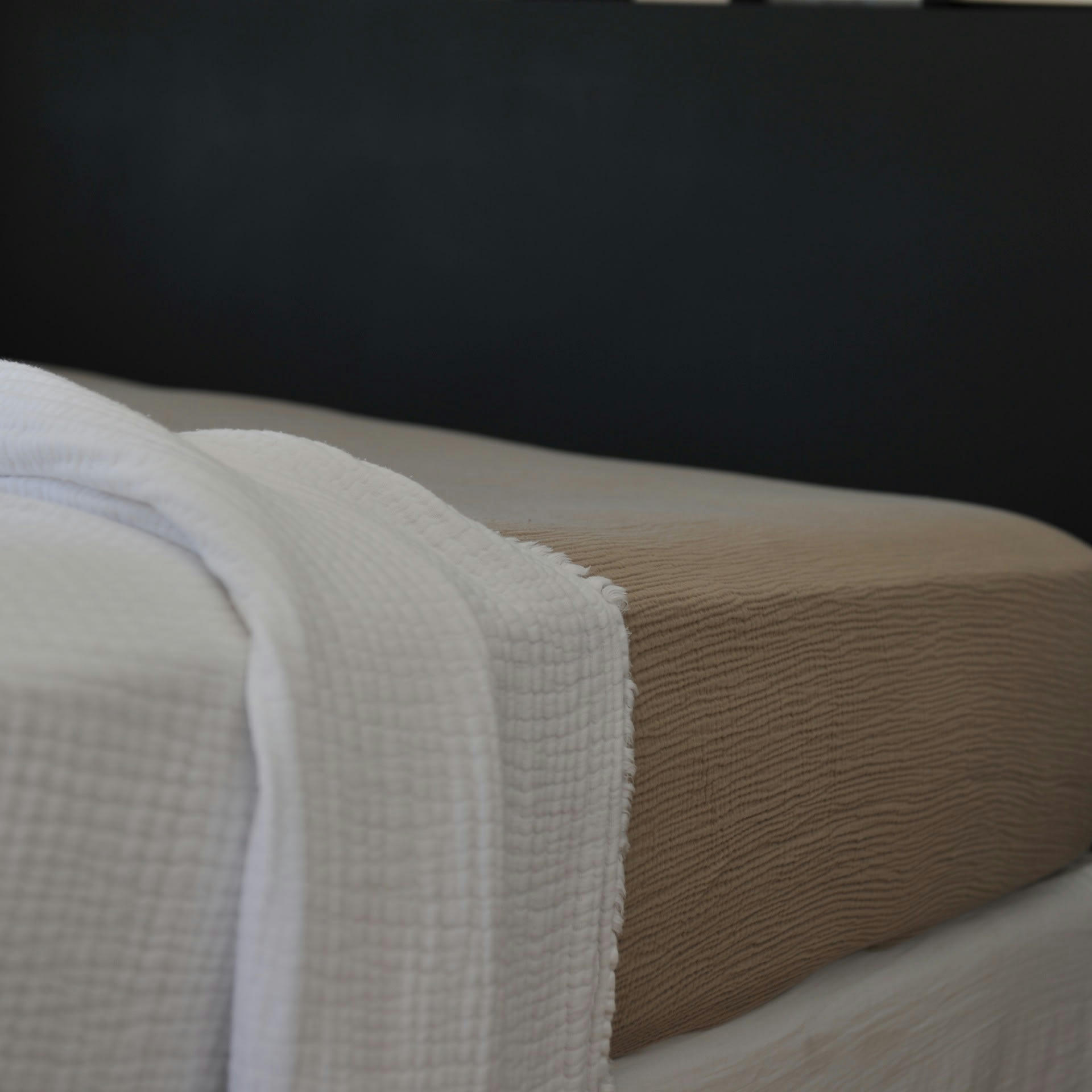 GAZE DE COTON - Drap housse gaze de coton grège 180X200X30 CM