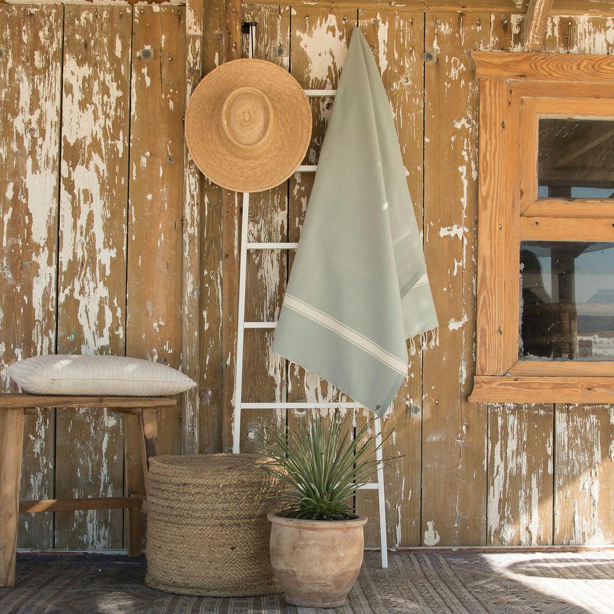 MARSA - Fouta coton  100x200 vert d'eau