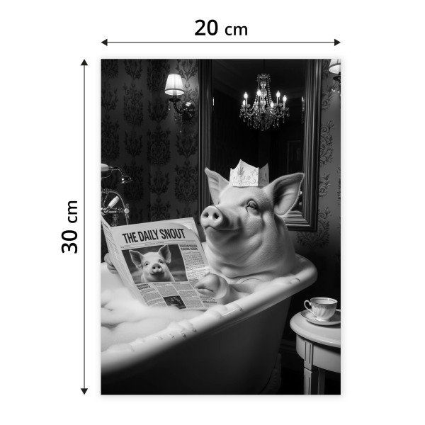 Plakat Świnia w wannie 20x30cm