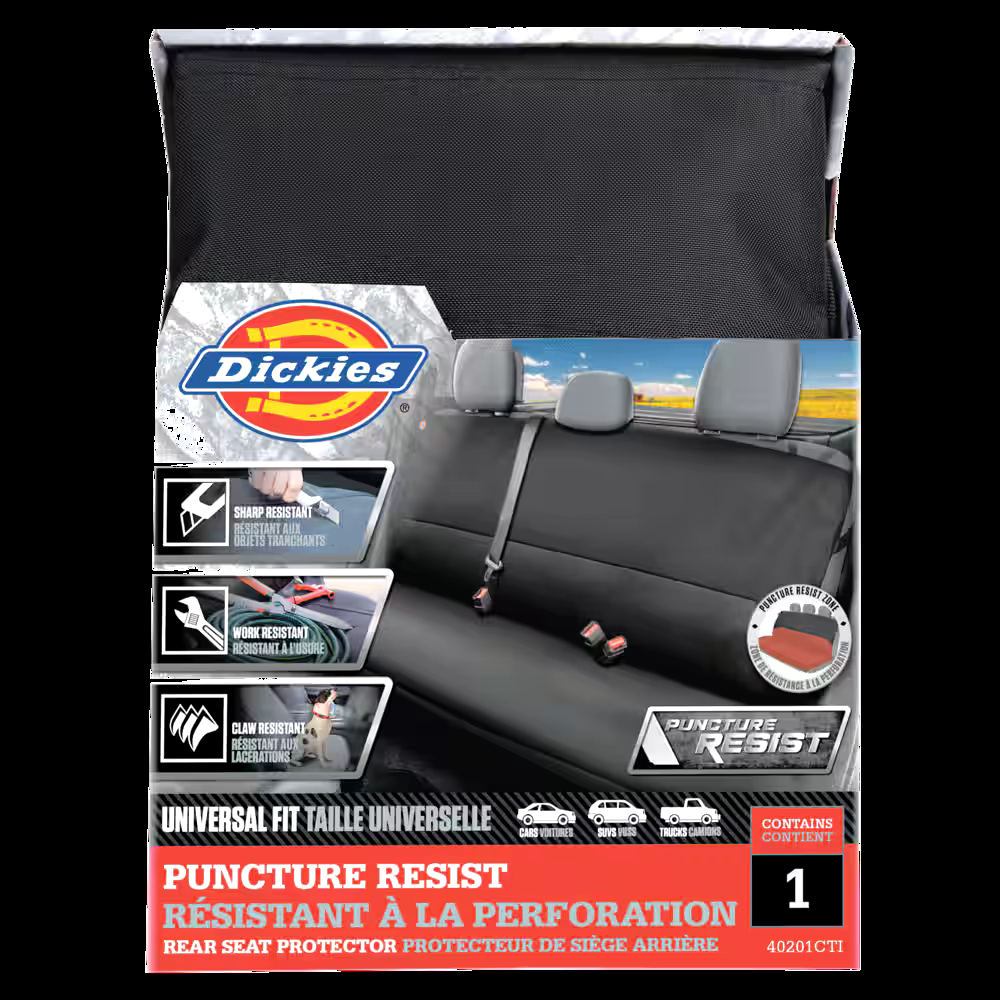 Dickies Puncture Resist Back Bench Seat Cover, Black