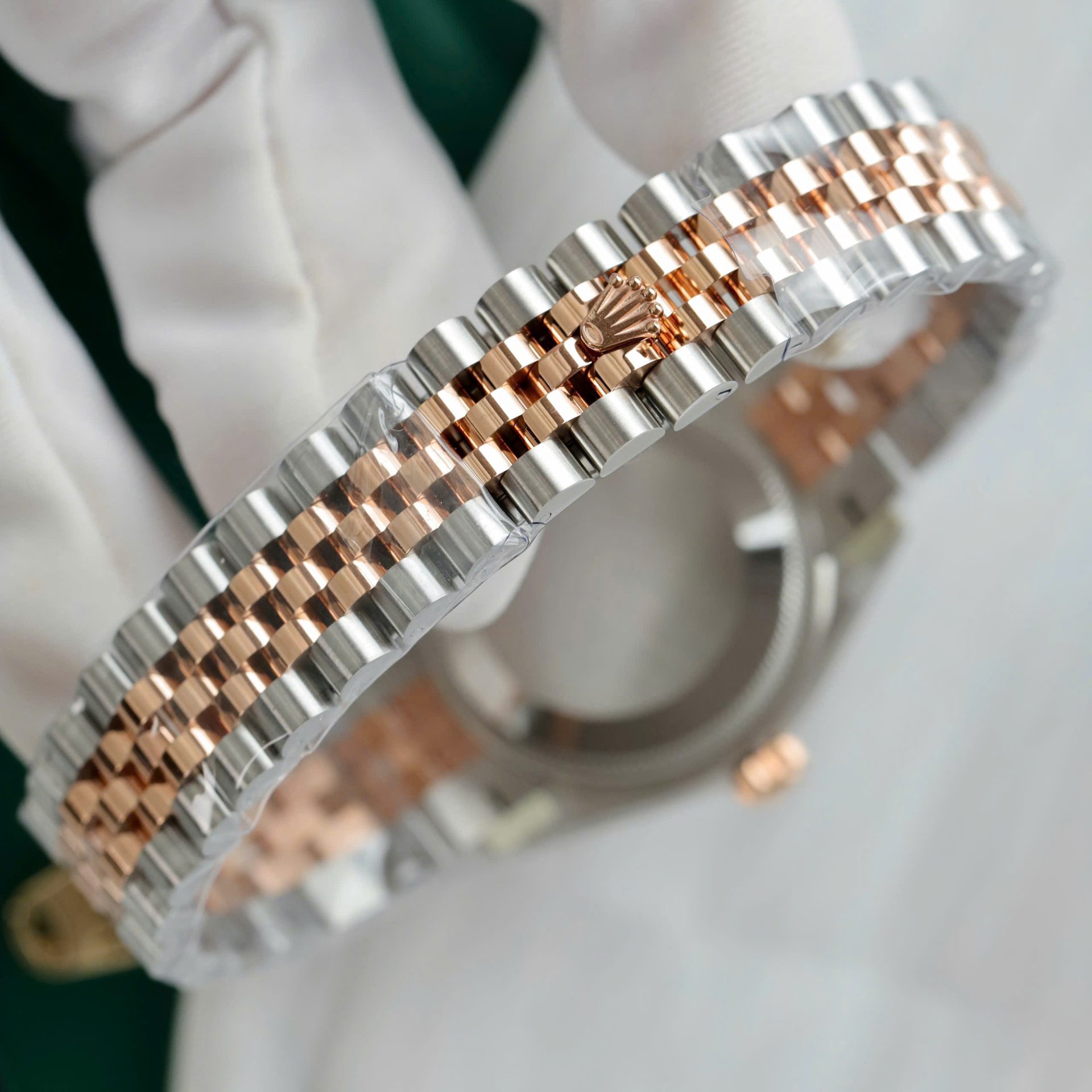 Rolex Datejust SS/RG Plated Chocolate Dial Diamonds 31mm Jub Replica
