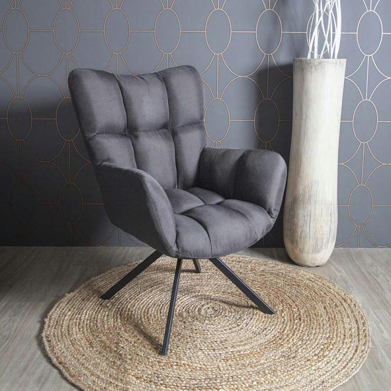 WASHINGTON - Fauteuil pivotant en tissu gris